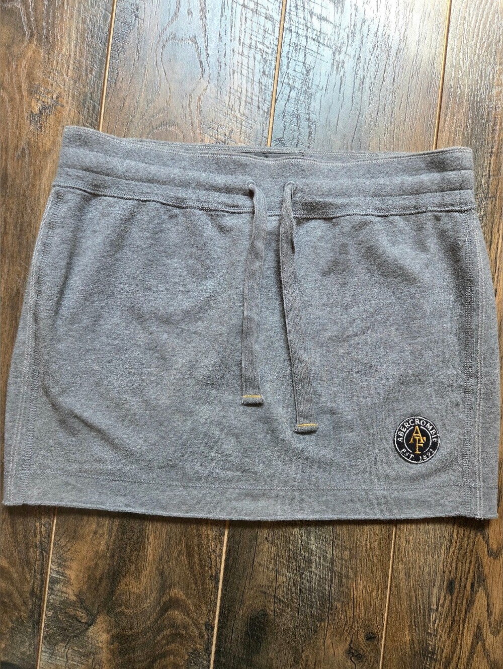 Abercrombie & Fitch Vintage Y2K Gray Sweatshirt Mini Skirt Drawstring S Crest